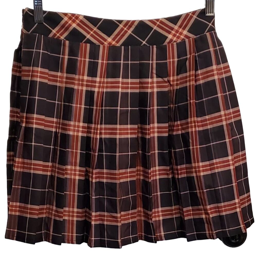 ROMWE Plaid Pleaded Mini Skirt Size Medium New with Tags